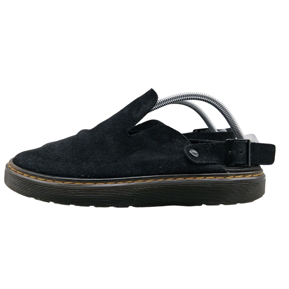 Dr. Martens Carlson Sandals Mens Size 11 Black Suede Slip On Slingback Buckle